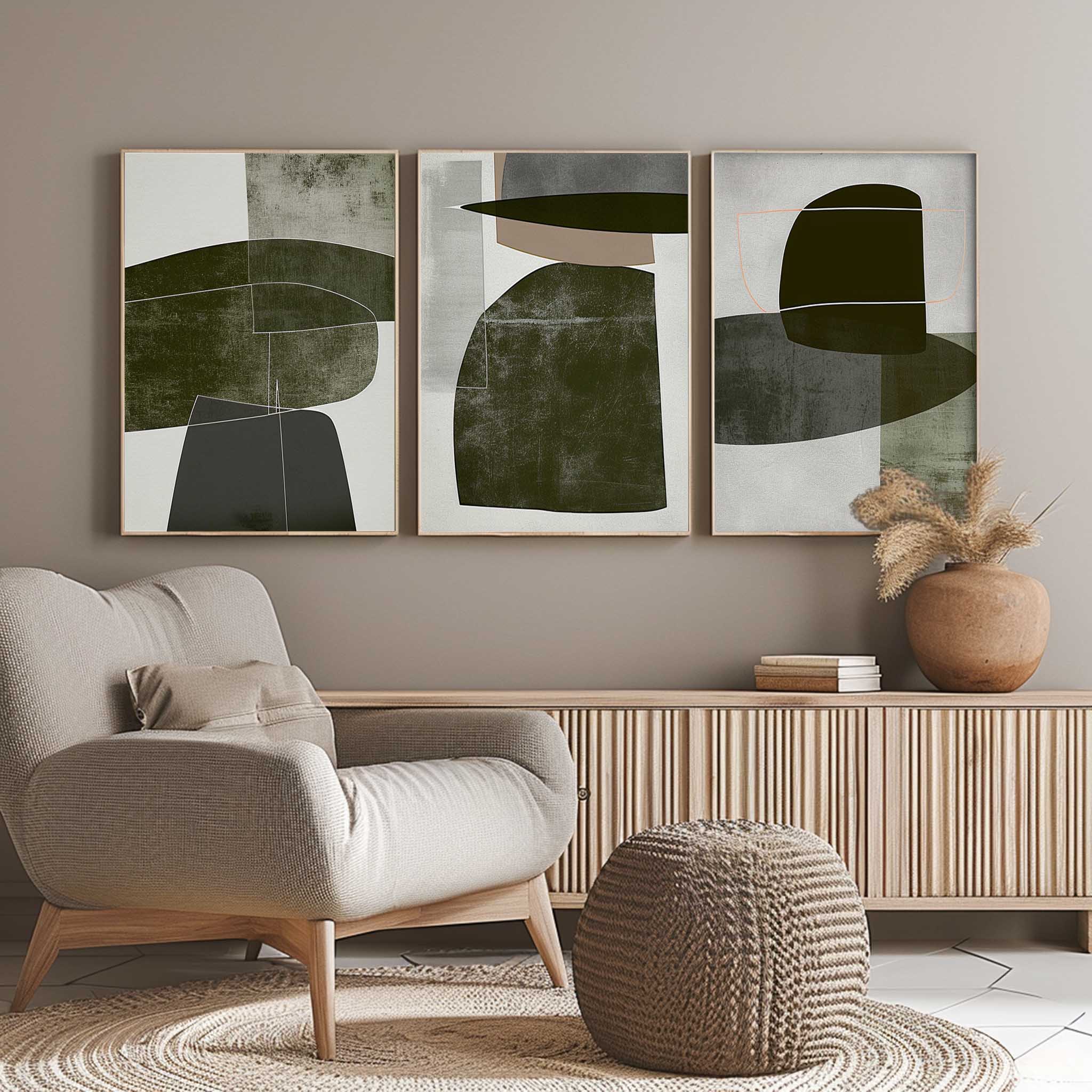 Abstract Painting Set of 3 SP150 - Viarteart