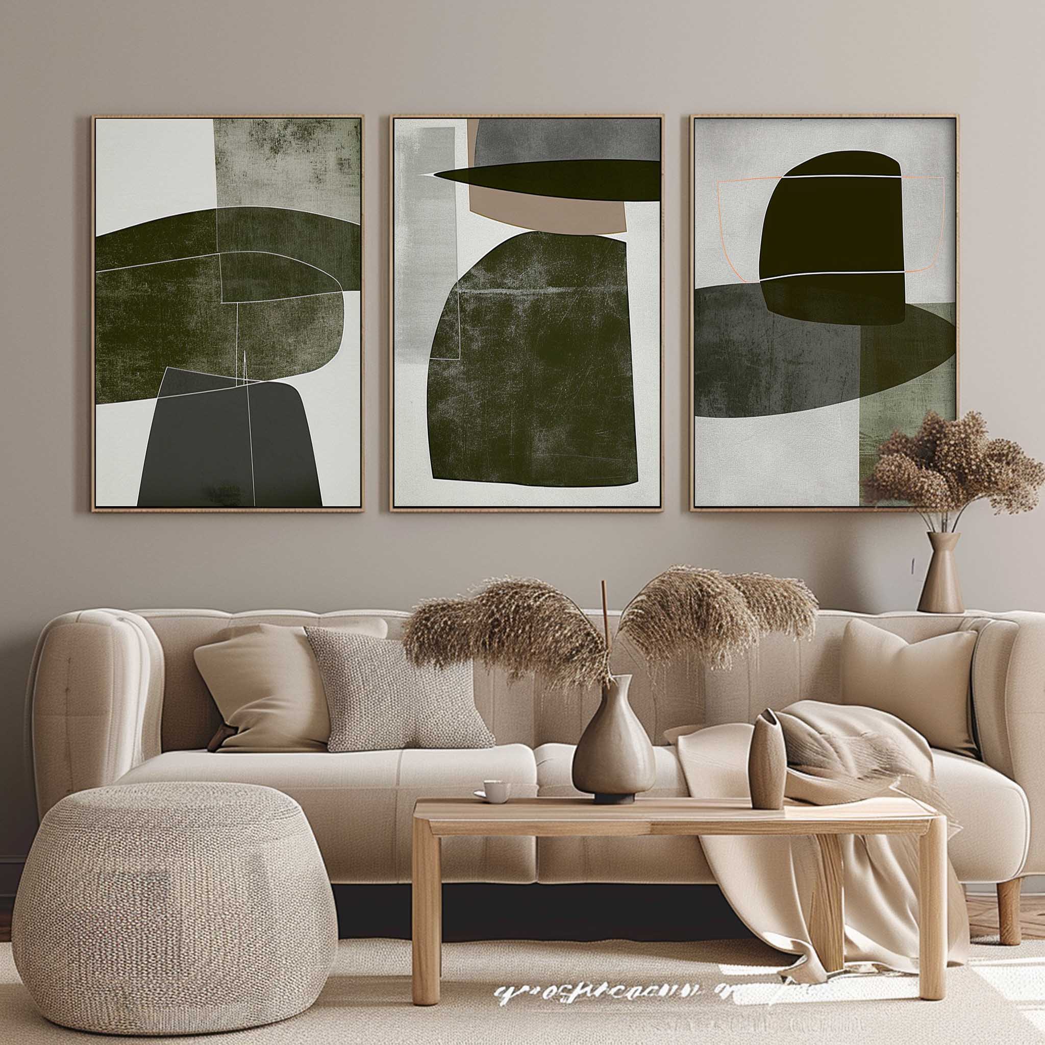 Abstract Painting Set of 3 SP150 - Viarteart