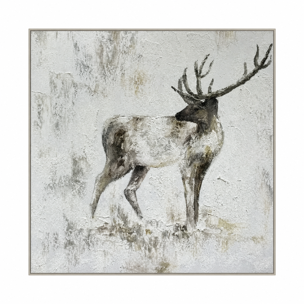 Minimalist Deer Wildlife Texture Painting