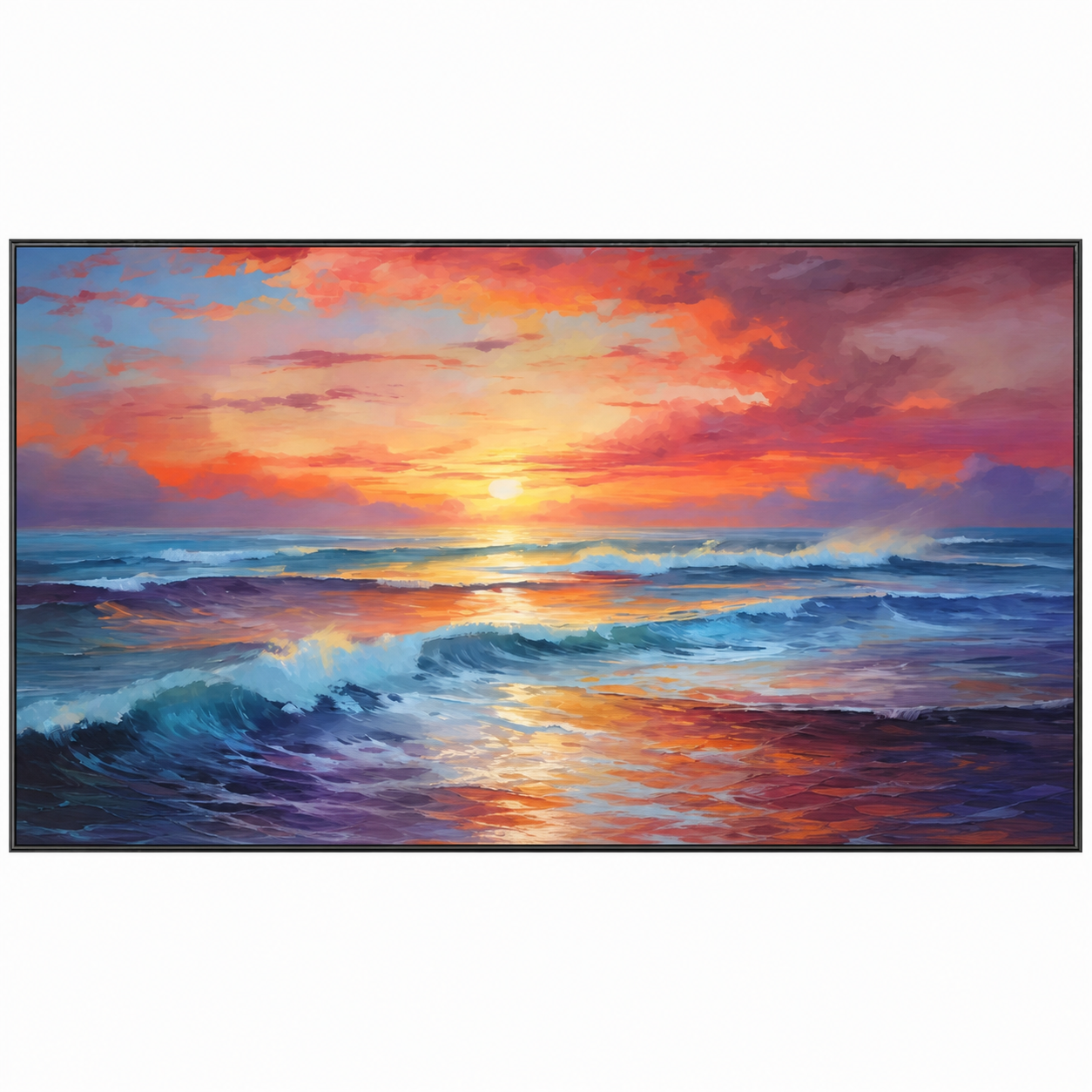Crimson Sunset Waves