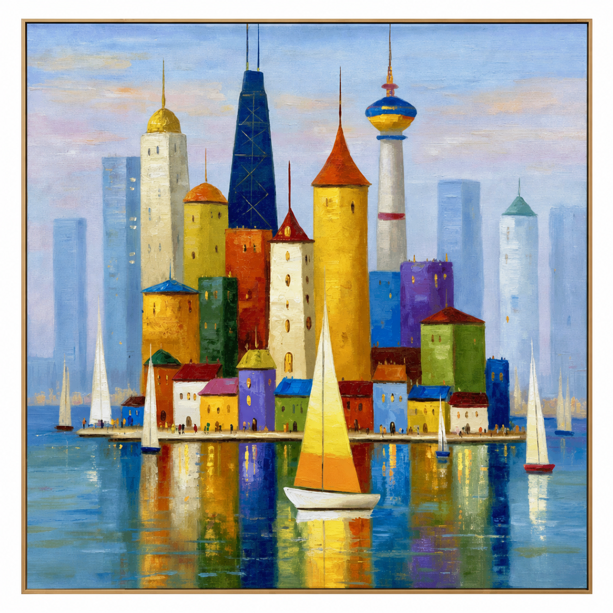 Colorful Harbor Skyline