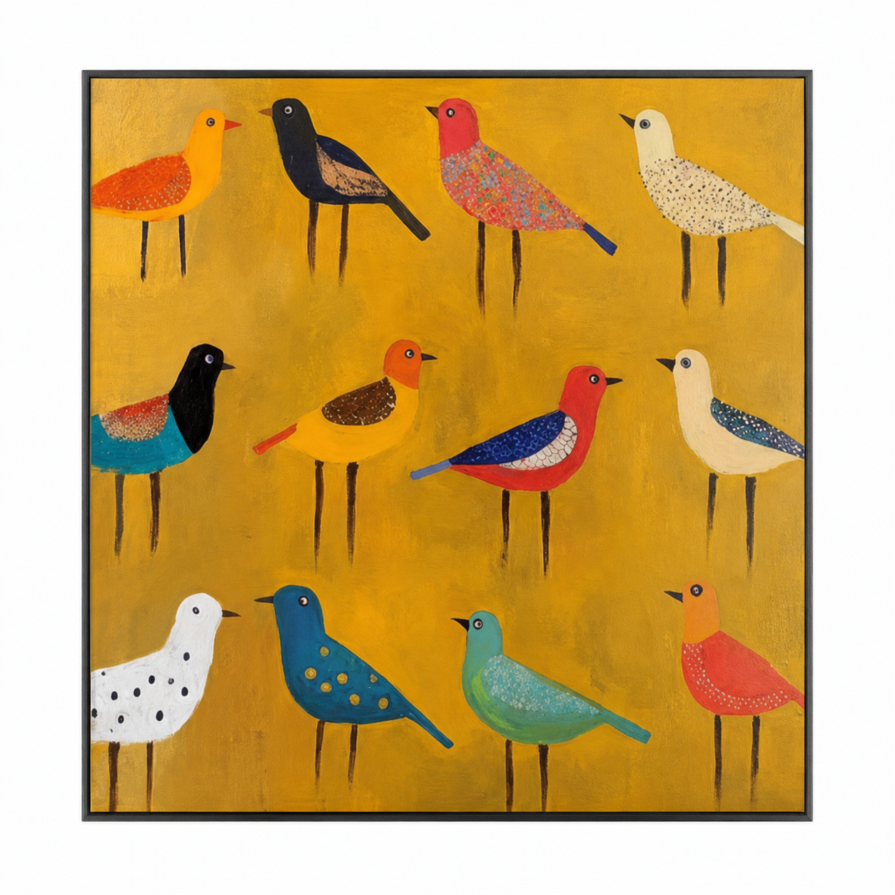 Colorful Bird Garden Painting