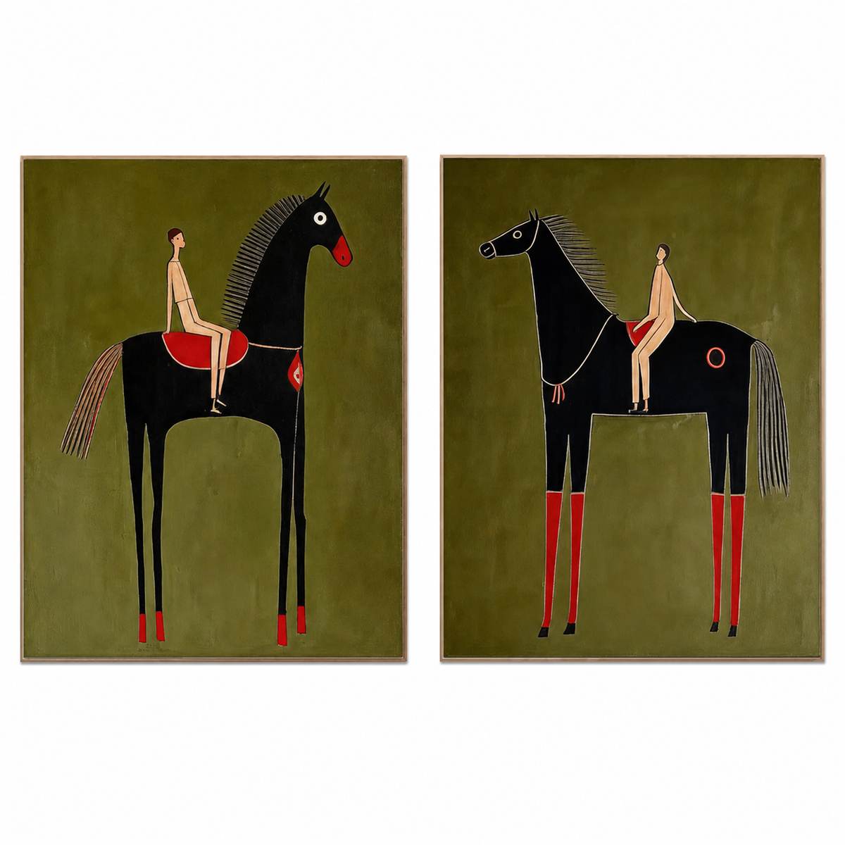Olive Equestrian Pair
