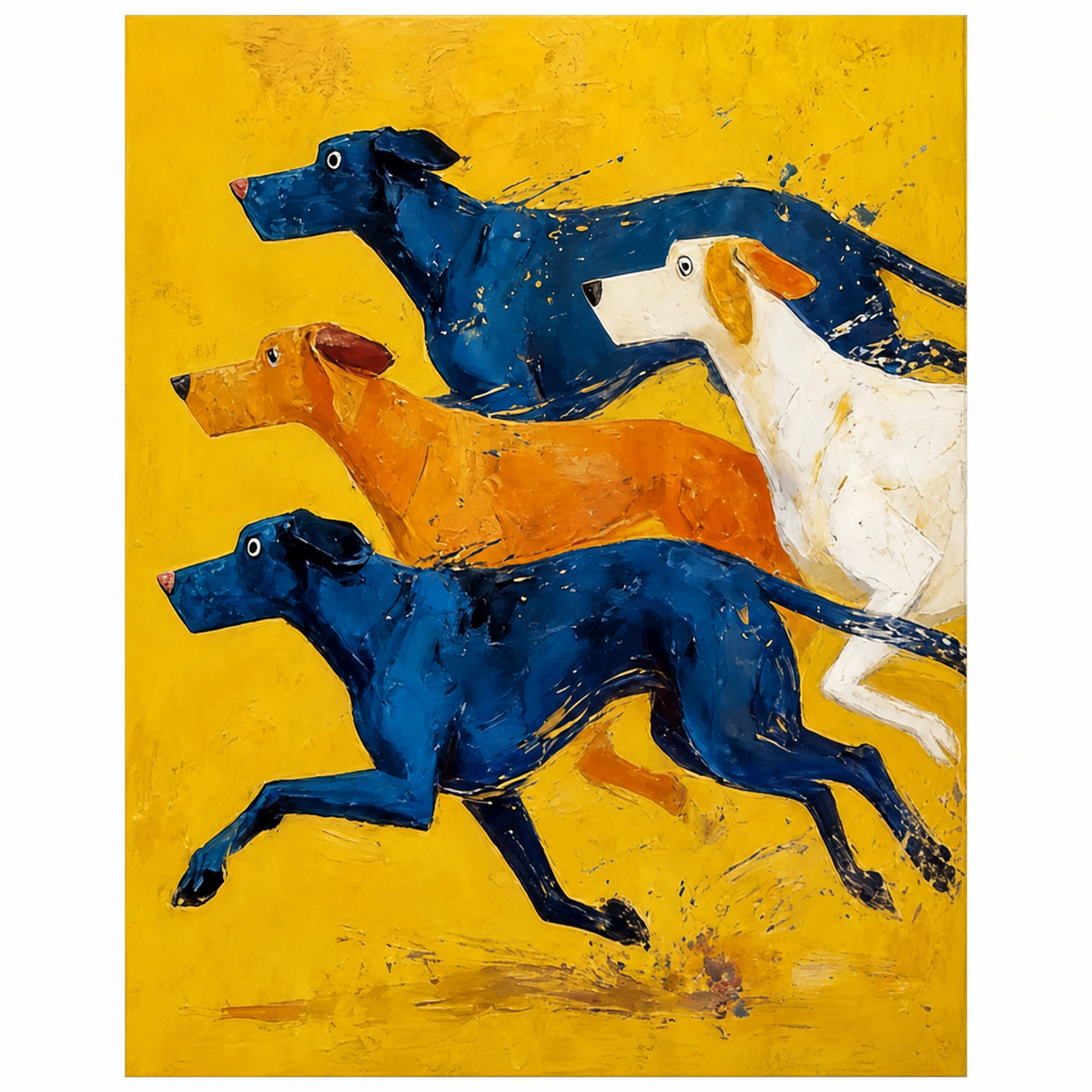 Colorful Running Dogs