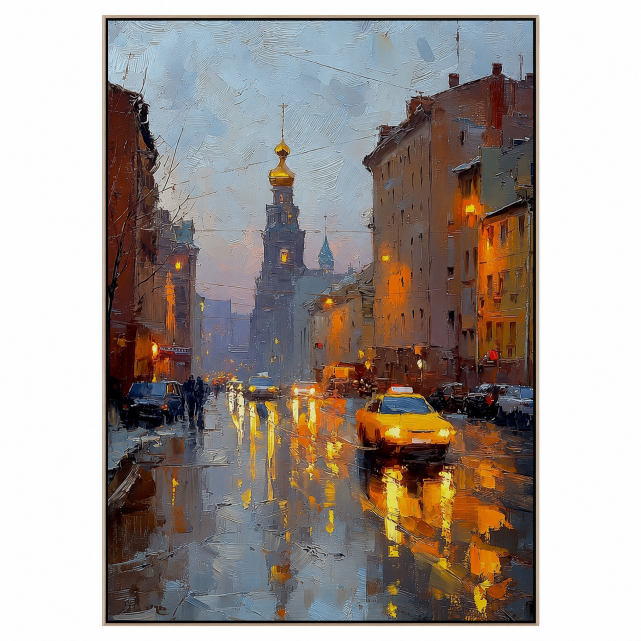 Rainy City Evening Glow