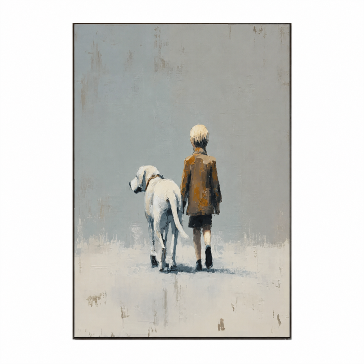 Walking With My Dog Minimalist Painting