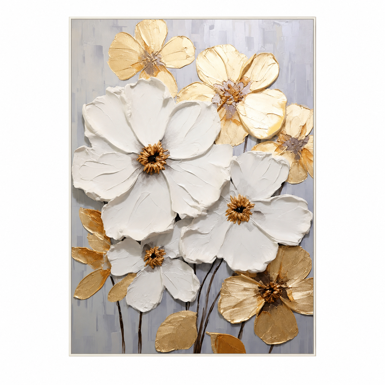 White Gold Floral Elegance