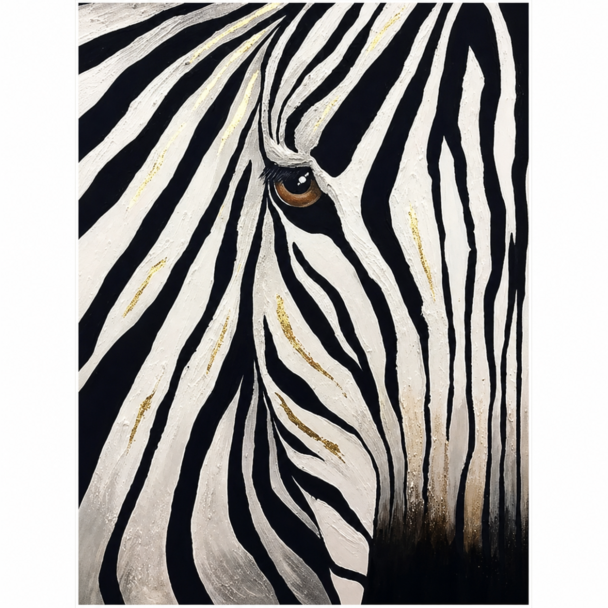 Zebra Black and White Animal Painting