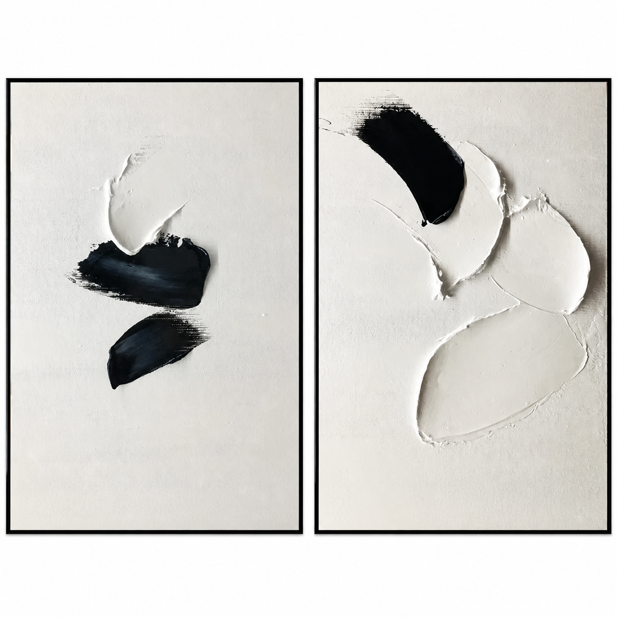 Monochrome Organic Gesture Diptych
