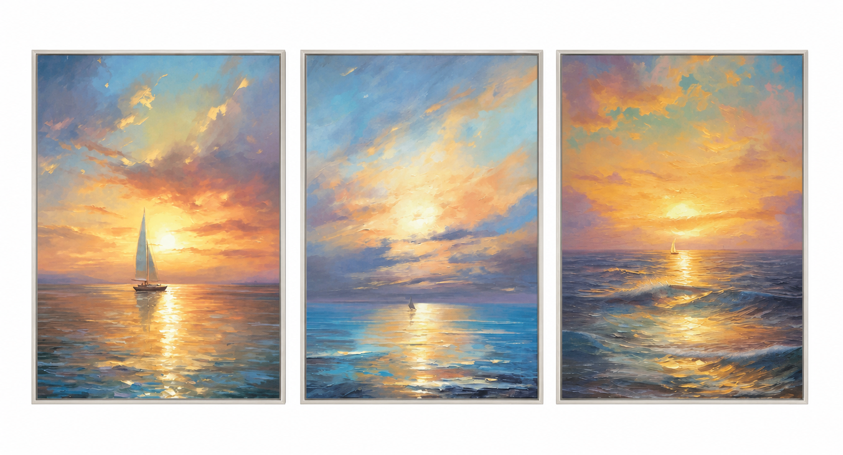Sunset Sail Triptych