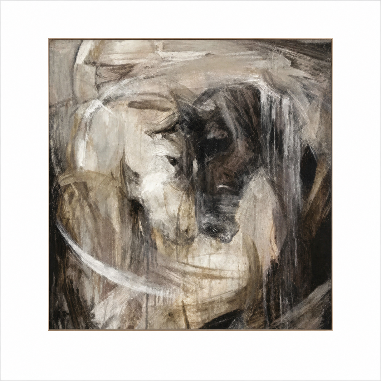 Abstract Horse Couple Portrait Painting