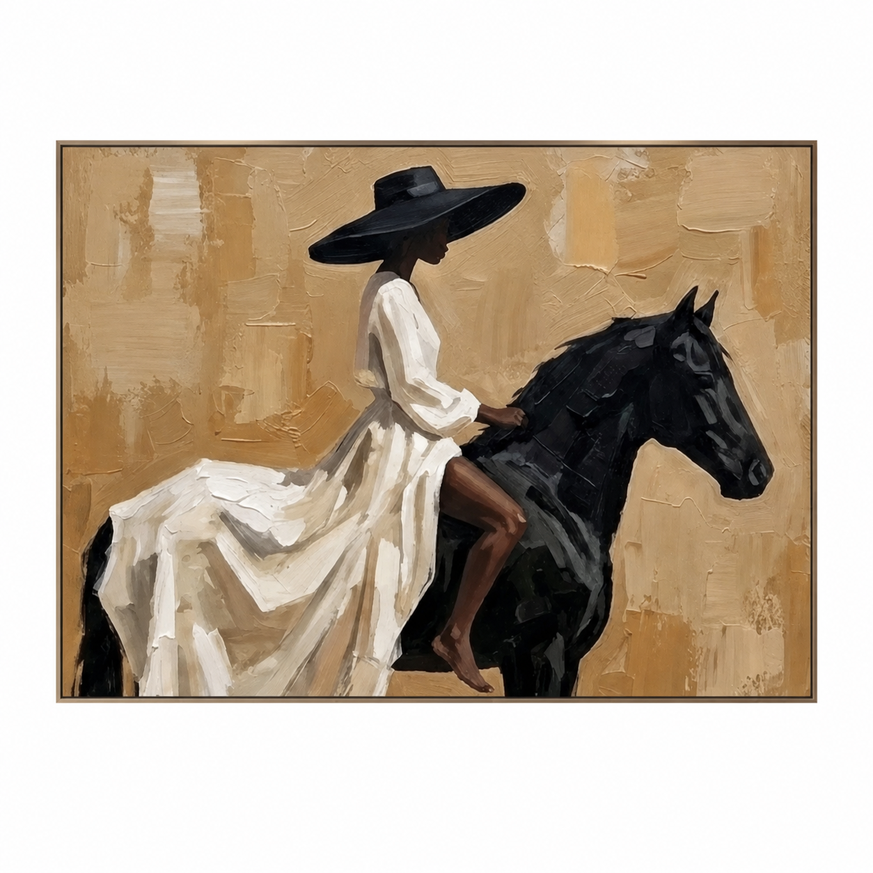 Black Horse Rider Bohemian Painting