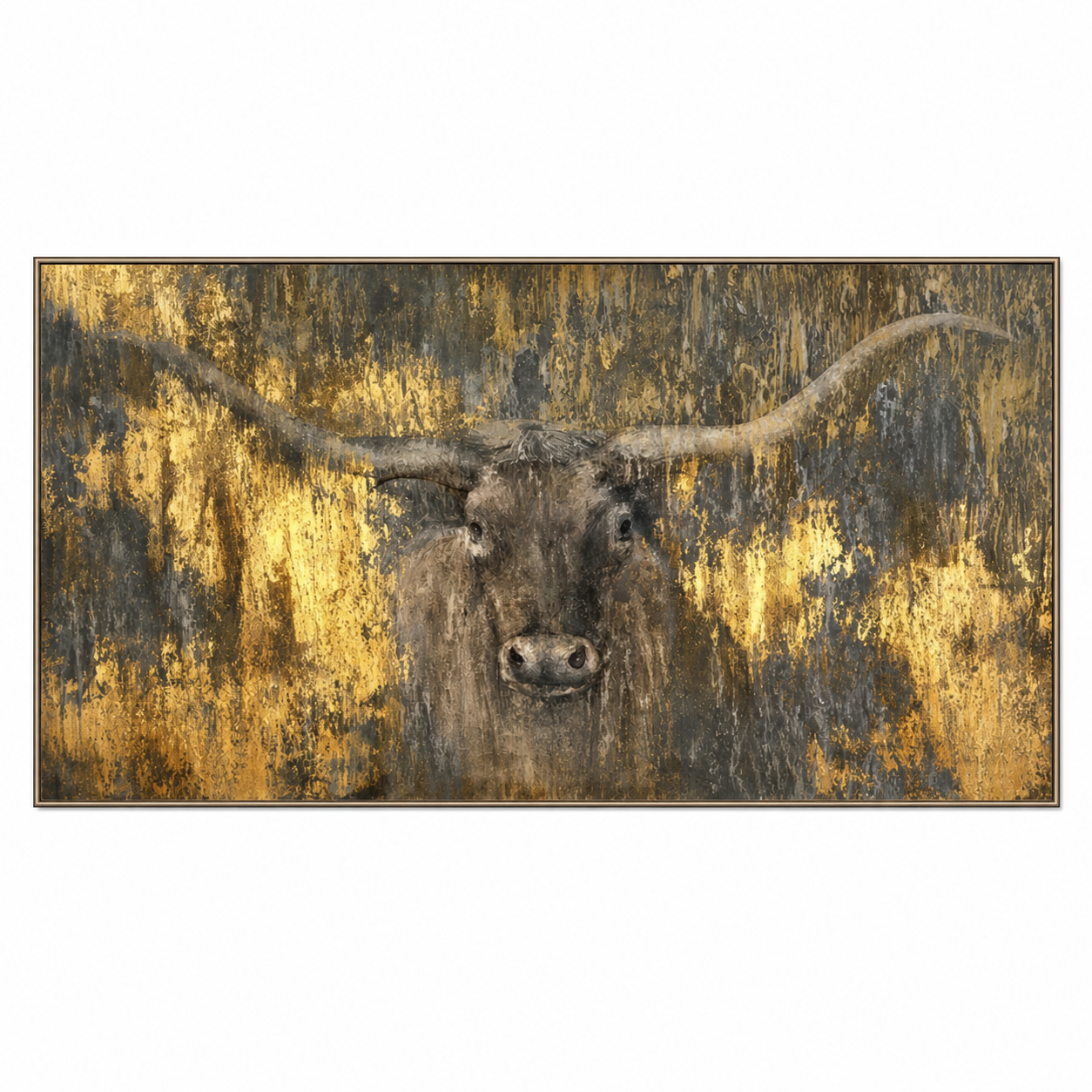 Golden Bull Textured Wildlife Painting