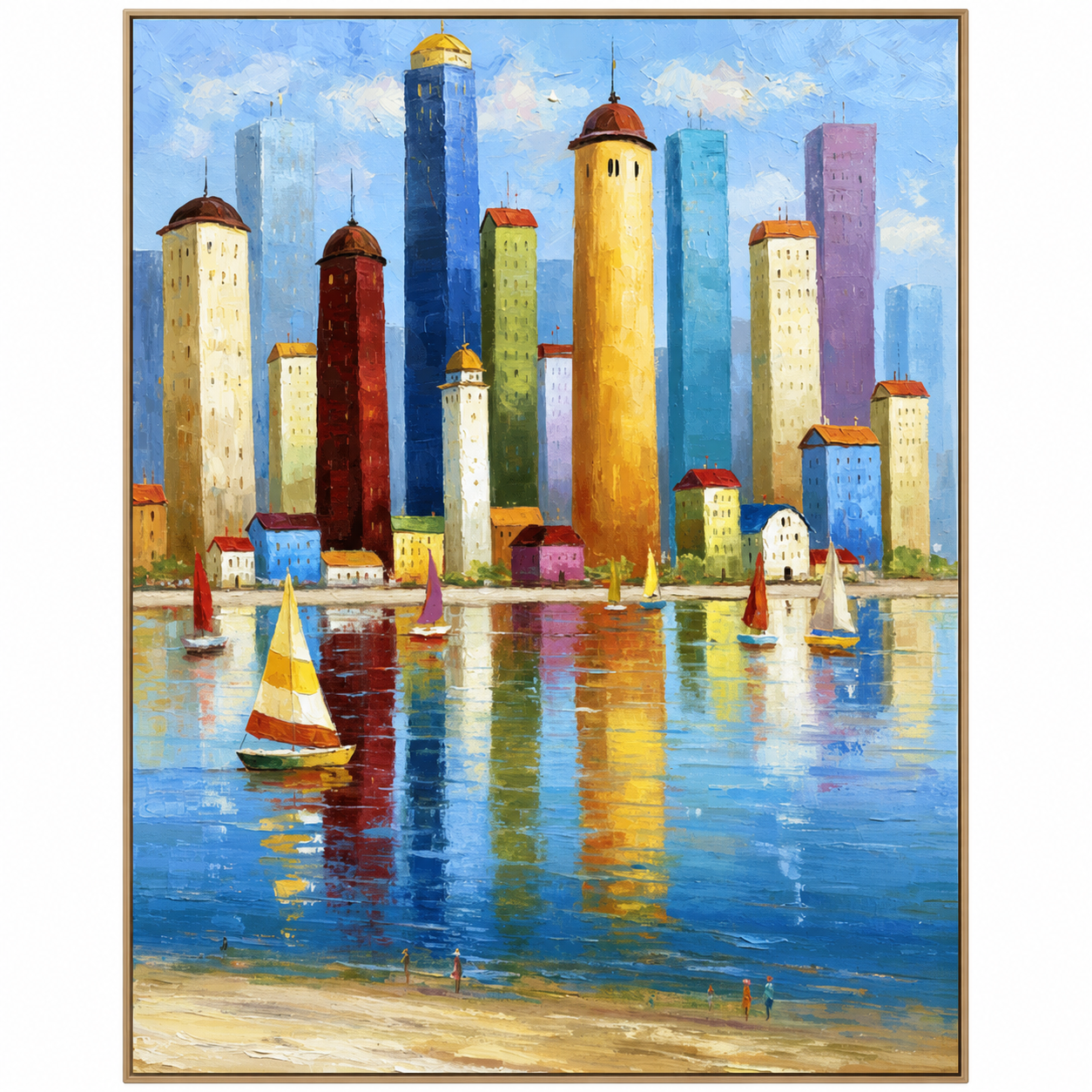 Colorful Waterfront Cityscape